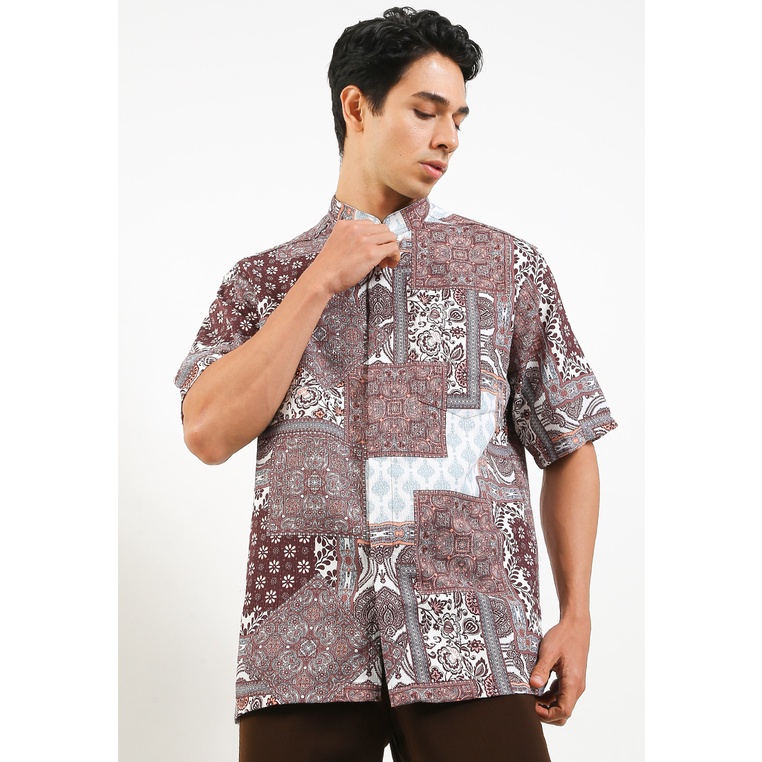 Baju Koko ARJUNA WEDA Original Pria Kemeja Muslim Material sutera dobby tidak transparan, ringan dan