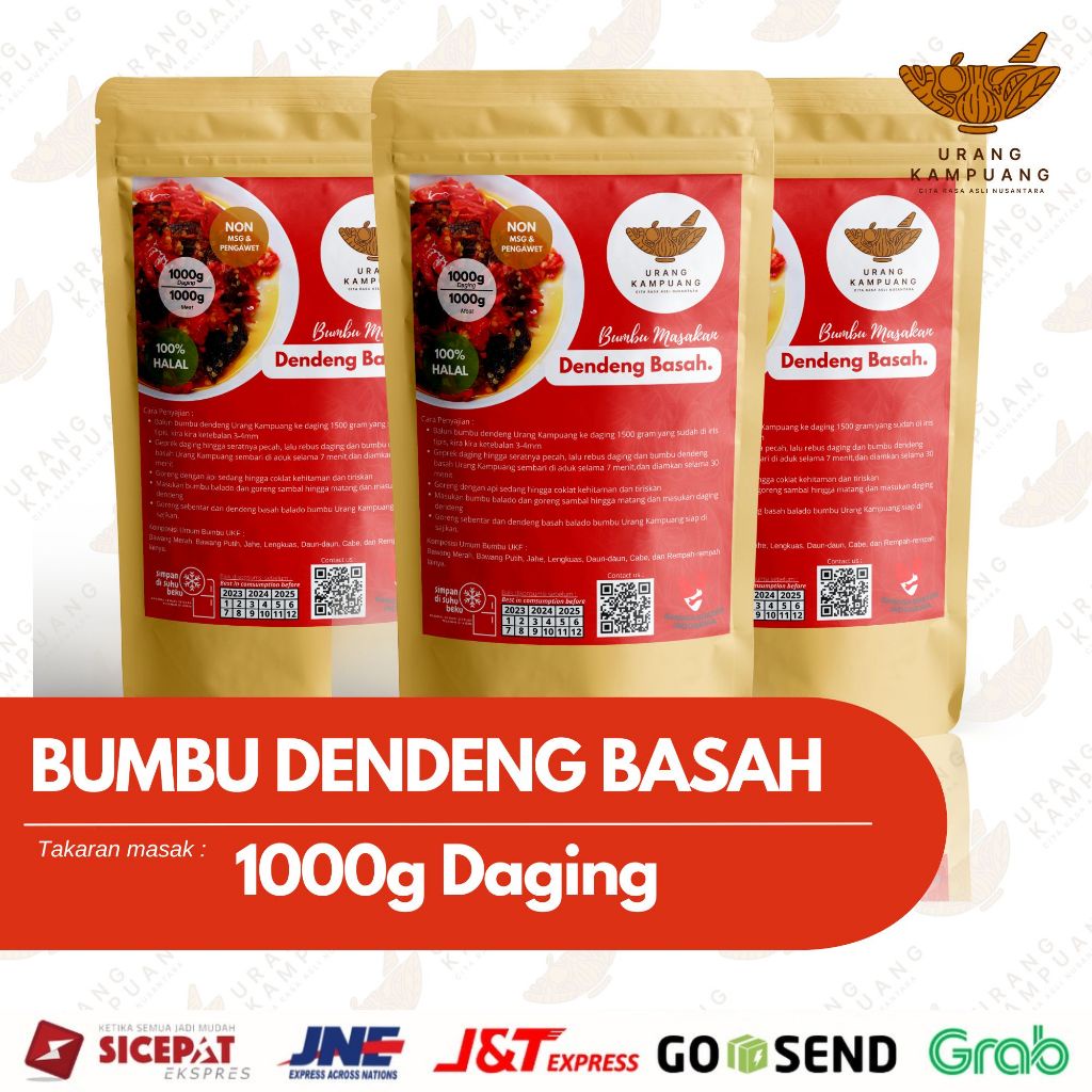 

Bumbu Dendeng Basah Balado 1 Kg Daging Non MSG dan Pengawet Urang Kampuang Food