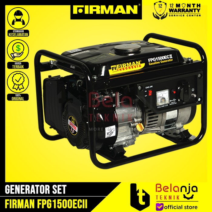 FIRMAN MESIN GENERATOR SET FPG 1500 EC II BLACK SERIES GENSET 900 WATT