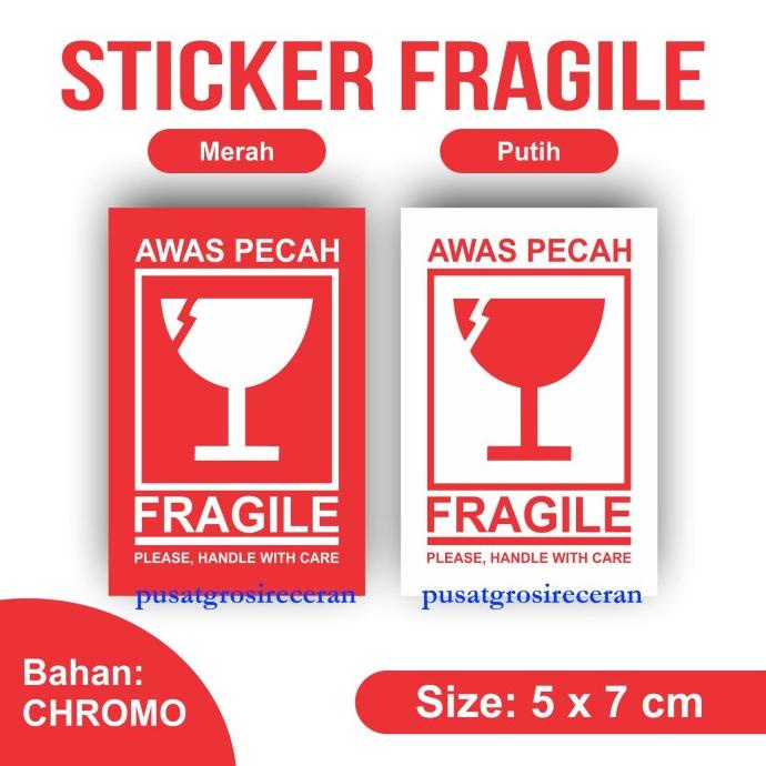 

>>>>>] Sticker FRAGILE AWAS PECAH HANDLE WITH CARE 5x7 cm Stiker Pengiriman