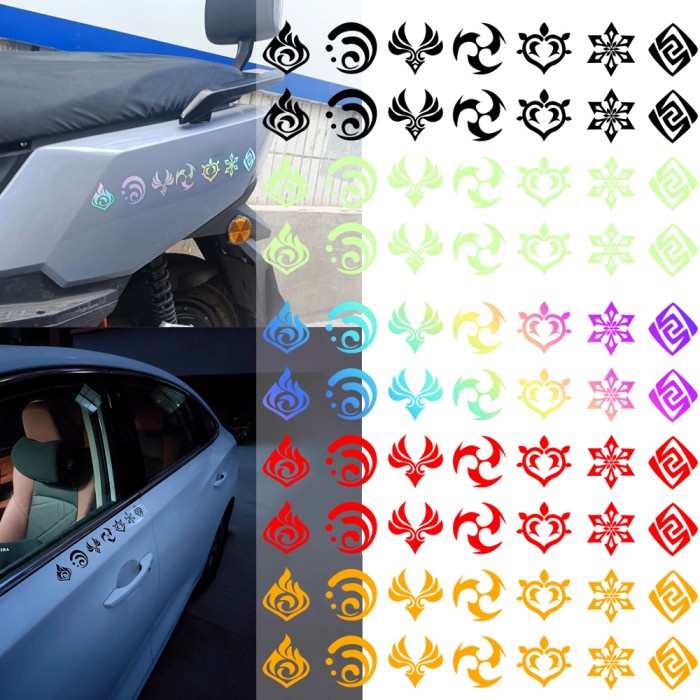Cod Genshin Impact Sticker Genshin Game Sticker Decal Stiker Motor Mobil Kode Ema020