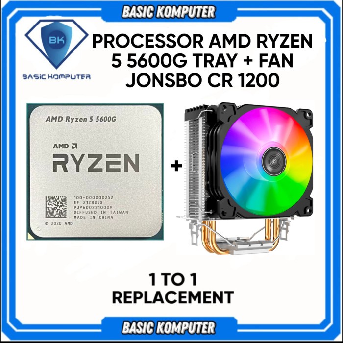 PROCESSOR AMD RYZEN 5 5600G TRAY + FAN JONSBO CR 1200