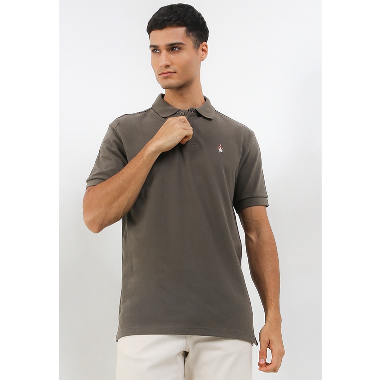 Kaos Polo Hush Puppies Original Pria Tee shirt desain basic dengan detail logo bordir Asli 100% Femi