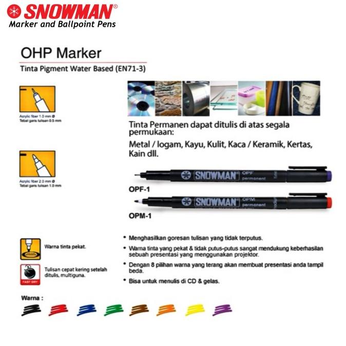 

((((()paling dicari] Spidol Kecil Permanent Snowman OHP Marker Pulpen Permanen OPF OPM
