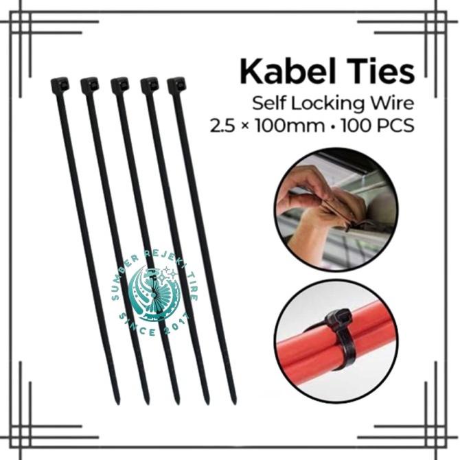 

((((()paling dicari] Kabel ties Cable ties Kabel tis Tie panjang Klip 2.5x100mm isi 100Pcs