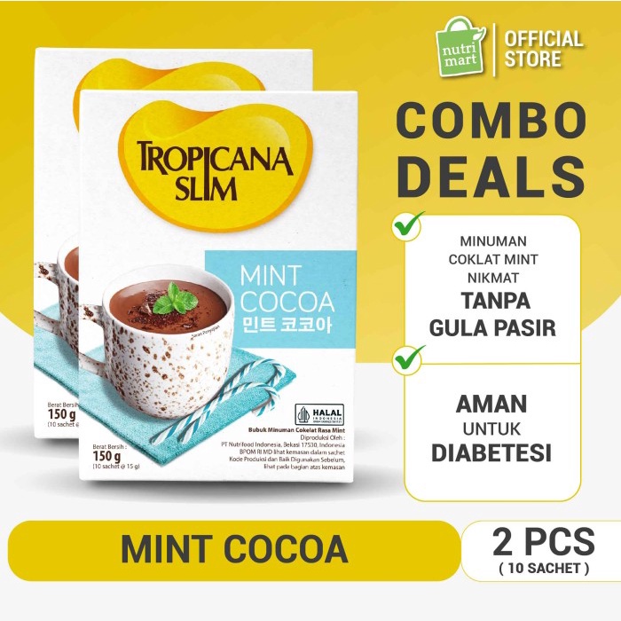 

Twin Pack: Tropicana Slim Mint Cocoa (10 Sch) - Minuman Bebas Gula