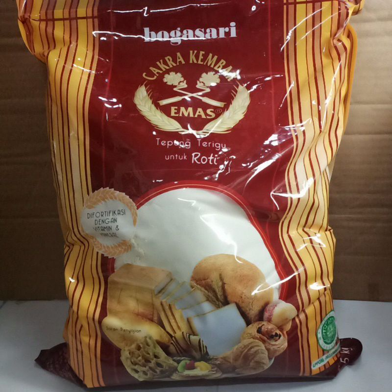 

Cakra Kembar Emas Roti Tepung Terigu 5 Kg Bogasari