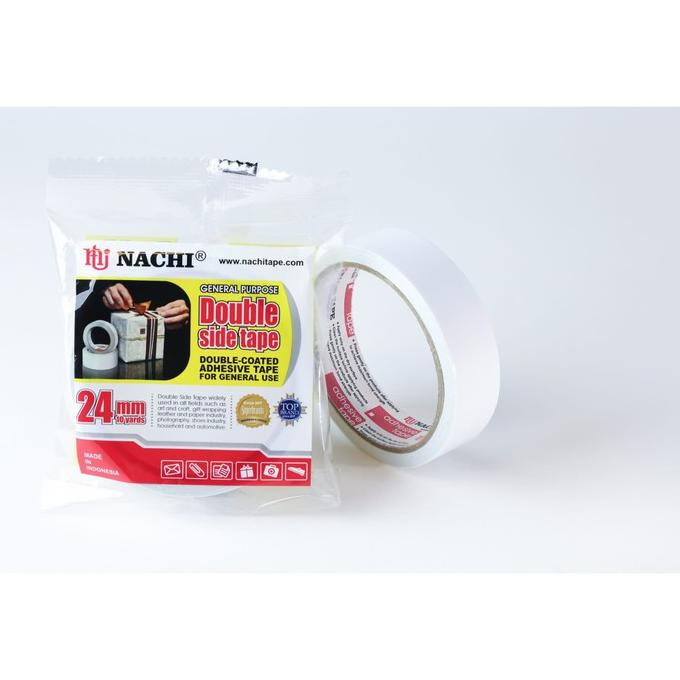 

><><><] Double Side Tape Nachi 24 mm 1 inch x 10 yard Selotip Isolasi Solasi