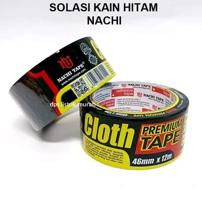 

}}}}}}] Lakban Kain Hitam / Isolasi Tape Nachi 2" x 12 Meter (46mm x 12 Meter)