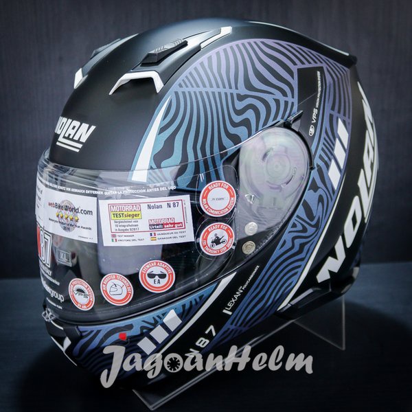 Nolan Helm N87 Sioux Ncom 107 - Flat Black -Dual Visor