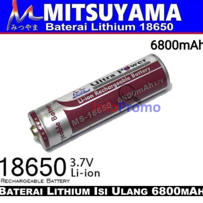 Produk Terbaru Baterai 18650 Rechargeable Ultra Power 6800Mah Mitsuyama Ms-18650 Ori