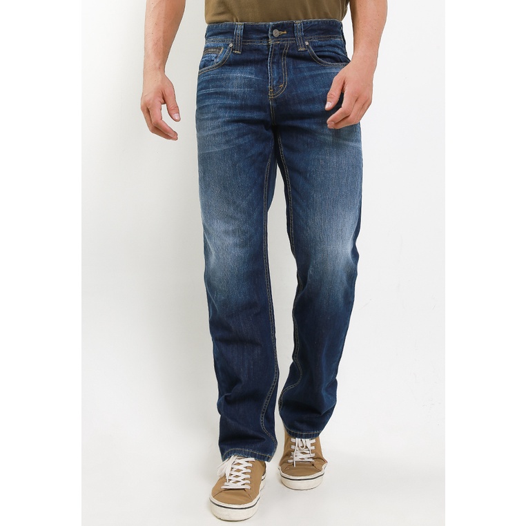 Celana Jeans Lois Original Pria Pants Warna biru Asli Feminin Straight Fit Denim CFS057C Man Effortless