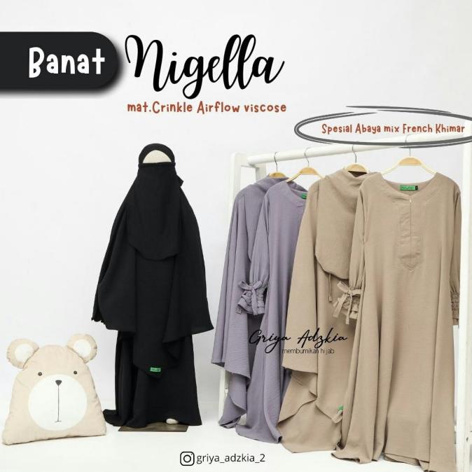 Diskon Gamis Anak Set French Khimar Nigella By Griya Adzkia (Black) - Best Seller