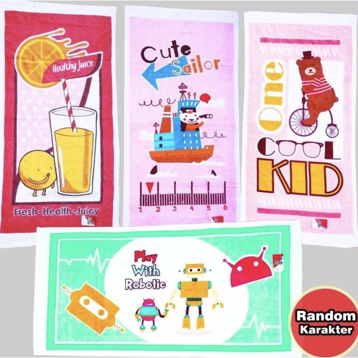 Promo Handuk Bayi Baby Katun Pio Merah Putih Kids 60X120 By Terry Palmer