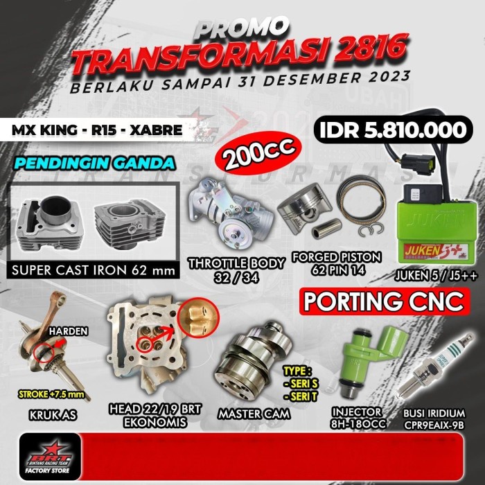 PAKET BORE UP MX KING HEAD-BLOK PISTON-CAM-JUKEN-KRUK AS-PROMO 2816