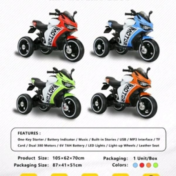 Mainan Anak Motor Aki Motor Balap Ninja Gp Emt 2203 Ready