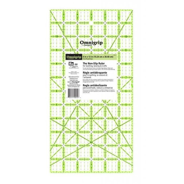 

Sarila Penggaris Omnigrip Rn12 Quilter'S Ruler With Angles 6" X 12