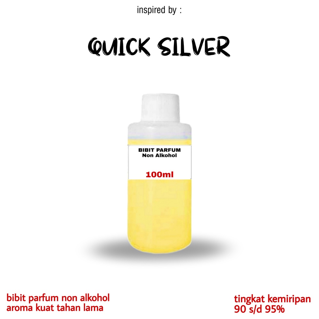 Murni Parfum Bibit Pria Tahan Lama Refill Non Alkohol QUICK SILVER Minyak Wangi Aroma Best Seller