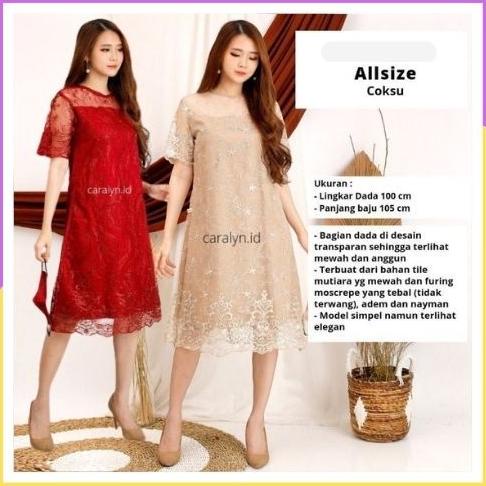 PREMIUM - BAJU DRESS PESTA NATAL GAUN MIDI DRES PARTY MEWAH ELEGAN TERBARU 2022 XMAS