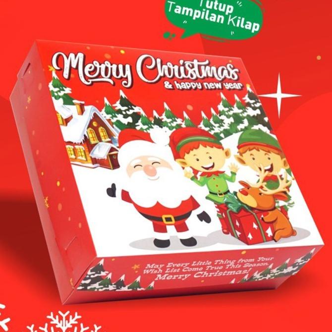 

Box Cake Christmas Red Santa Dus Packaging Hampers Gift Box Kado Natal Storetansel_