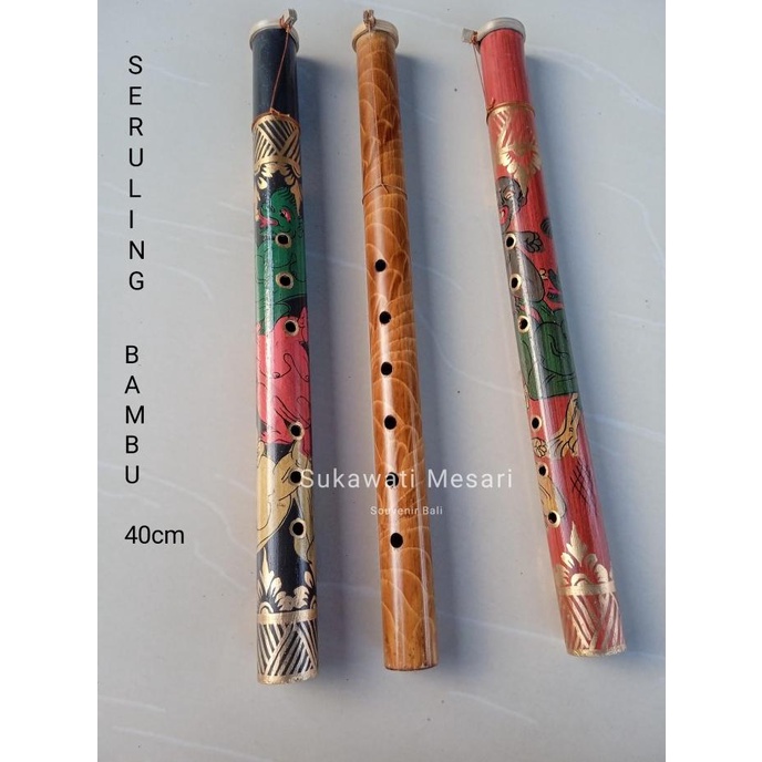 {{{{}}] Seruling Suling Bambu 6 Lubang 40cm Alat Musik Latihan Souvenir Bali