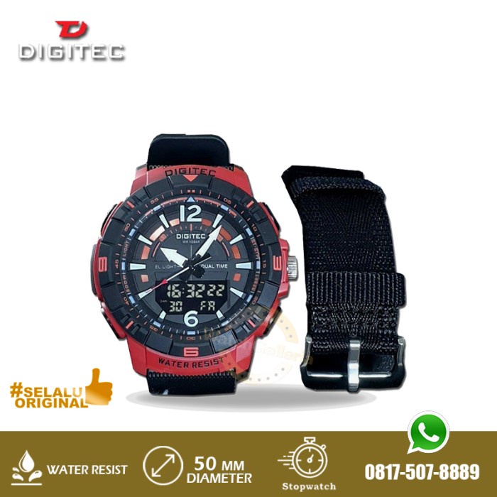 ✅New Ori Jam Tangan Digitec Extra Strap Da2130T Da-2130T Bk Or-4B Berkualitas