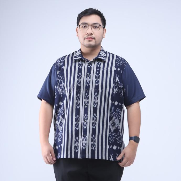 Wgb Kemeja Tenun Pria Big Size Special Collection Jumbo Xl Xxl Wafamart00