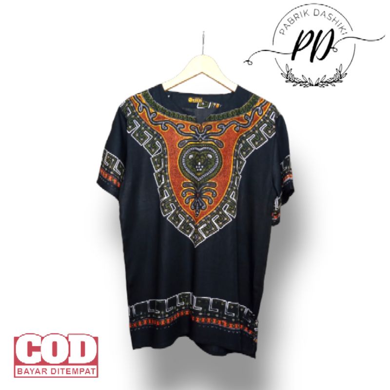 Baju dashiki love dasar hitam/ baju pria wanita/ baju santai/ baju kaos dashiki