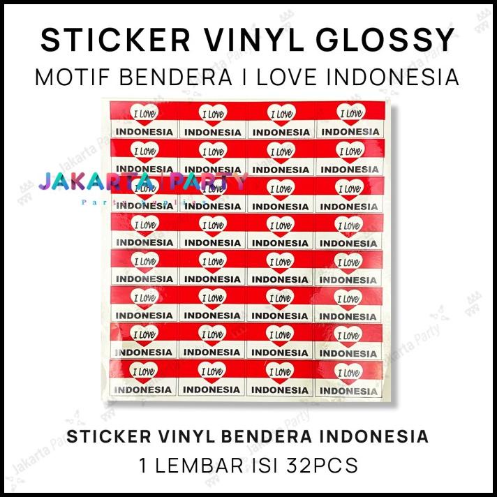 

TERMURAH STIKER PIPI I LOVE INDONESIA / STIKER BENDERA / STIKER BENDERA 32 PCS !!!!
