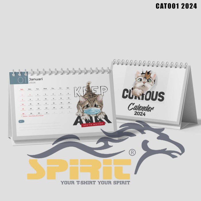 

Terlaris Desk Calender 2024 Kalender Meja Duduk Kucing Lucu Spiral Hardcover Promo Terbaru