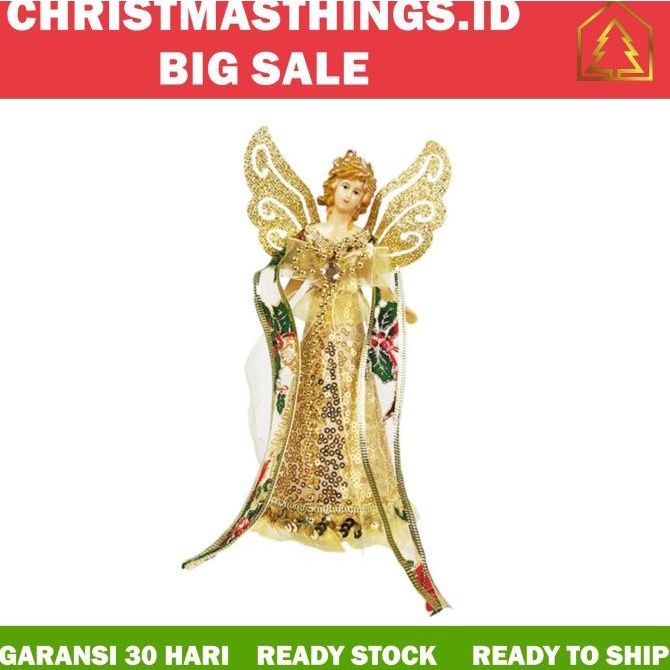 Topper hiasan pohon natal malaikat angel