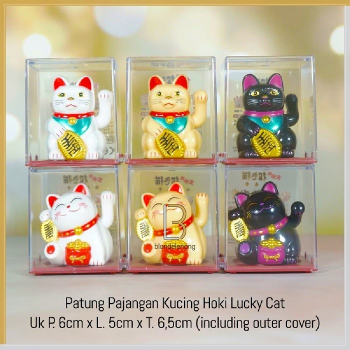 Patung Kucing Hoki Lucky Cat Tangan Gerak Goyang Cina Solar Mini Kecil