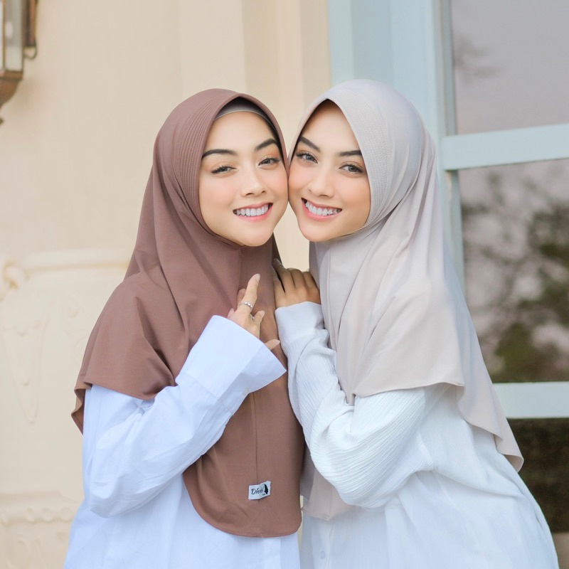 STYLISH HIJAB DAILY!!! Dhinda Hijab - Daily Bergo Instan Size L/Jumbo (Jersey Ity Terbaik) Bergo