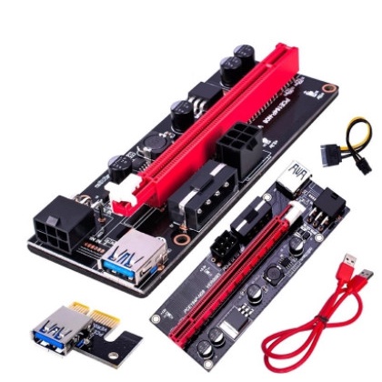 Pci-E Riser Extender Card Ver 009S Black Board Led Best