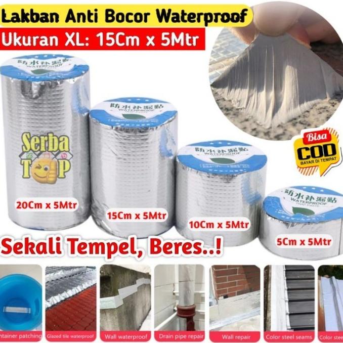 

Open DS] Size 15cmX 5mtr Lakban Anti Bocor Waterproof Aluminum Foil Waterproof