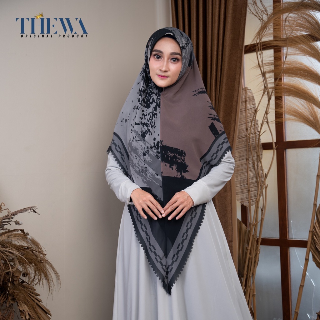 STYLISH HIJAB DAILY Kerudung/Khimar/hijab PRINTING _LASER_ ( Aurora )''Jumbo OVAL ORIGINAL THEWA