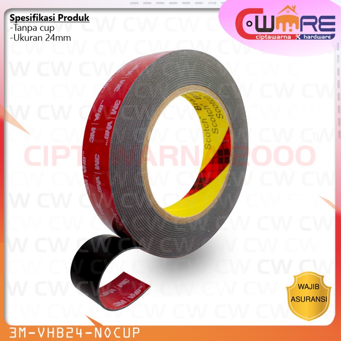 

] 3M VHB Double Tape Automotive 4900 Asli 24mm