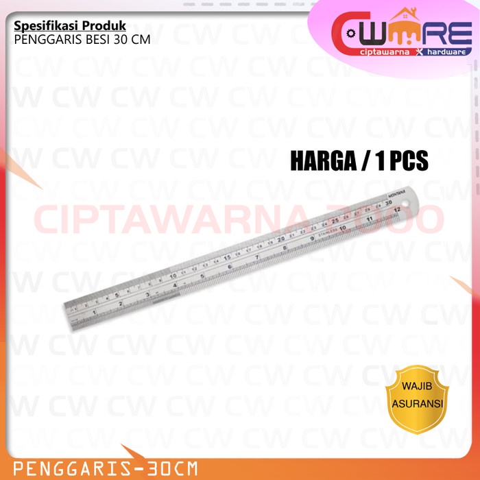

:::::::] PENGGARIS BESI 30 cm Termurah Stainless Pengaris Garisan Mistar besi