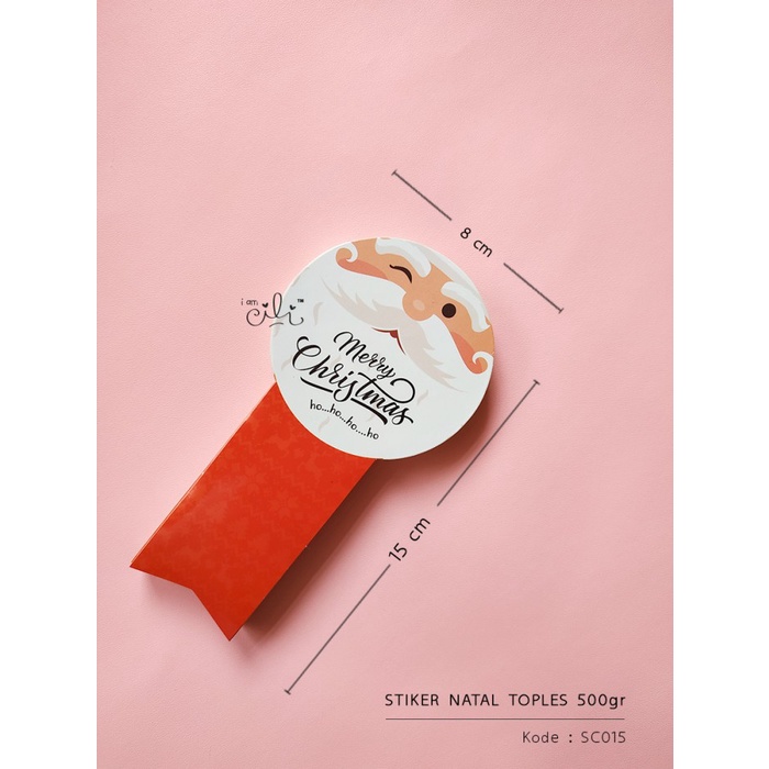 

monggo] (SC015) stiker natal christmas santa untuk toples 500gr (uk 8x15cm)