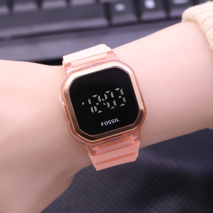 Jam tangan wanita fossil touch screen rubber - Putih