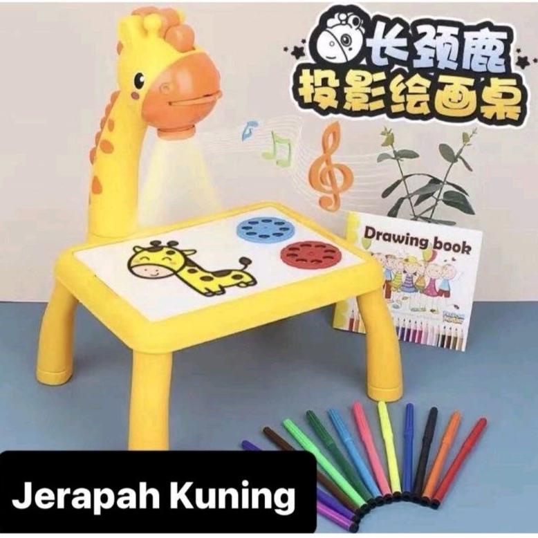 Update Meja belajar anak gambar proyektor edukasi anak jerapah besar 