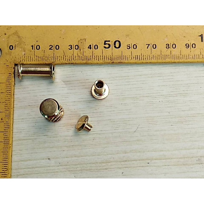 

Baut Jilid buku 15 mm (obeng minus) warna emas muda