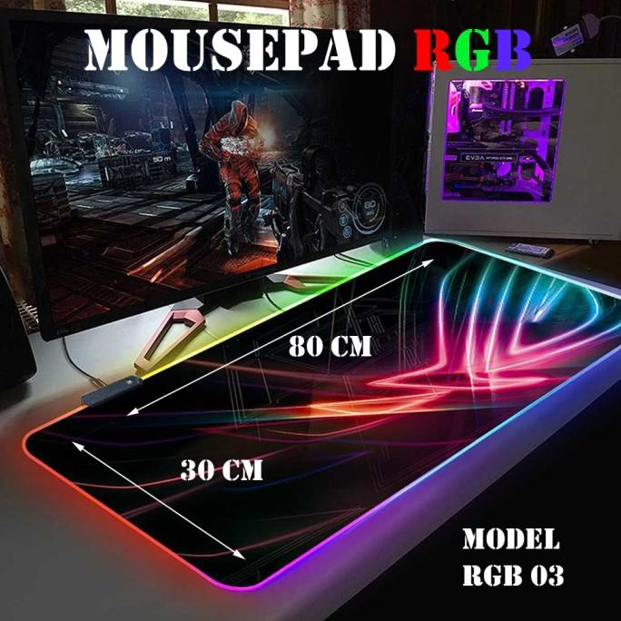 Mousepad RGB Gaming Lampu Warna Warni Big Jumbo Besar