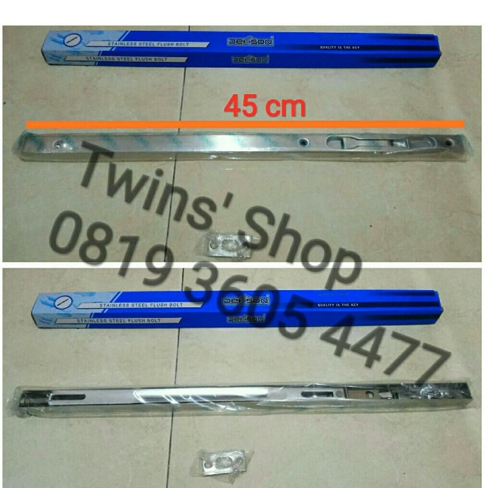 Grendel Tanam Atas Saja 45 Cm / Flush / Slot 2 Daun Pintu