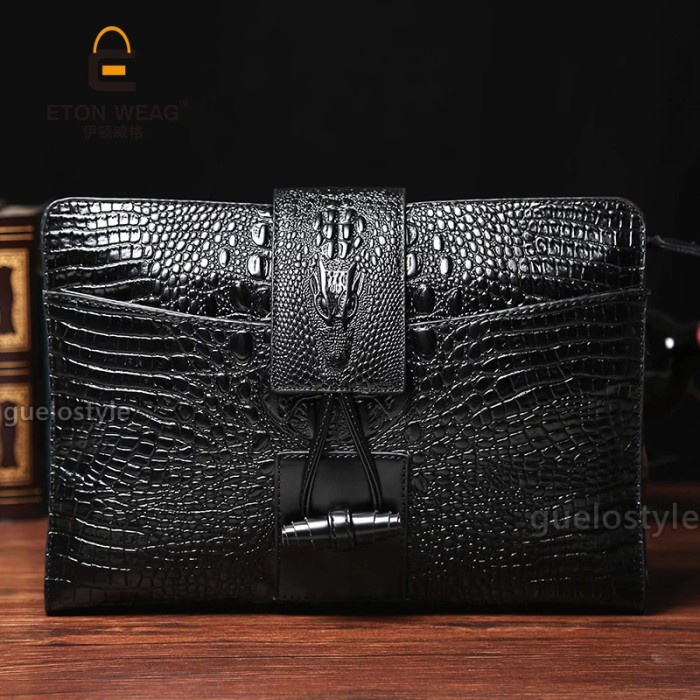 CLUTCH HANDBAG HAND BAG TAS PRIA KULIT - BUAYA KEREN