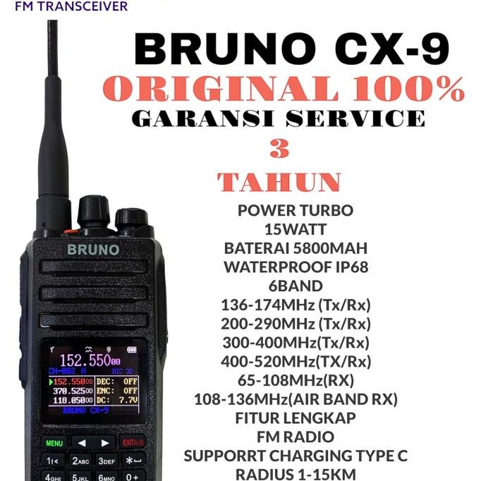 HT BRUNO CX 9 alternatif motorola icom yaesu kenwood alinco