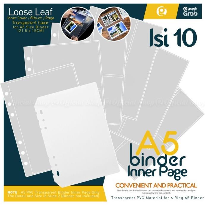 

Sleeve Pocket A5 (Isi 10) 6 Ring Album Binder Notebook Photocard Diary
