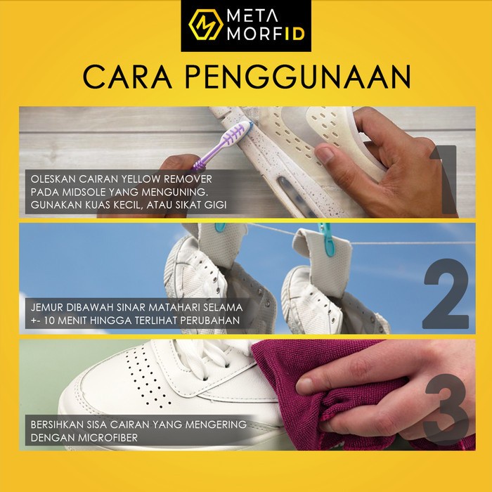 Perawatan Sepatu/Pemutih Sepatu Penghilang Noda Kuning Metamorfid