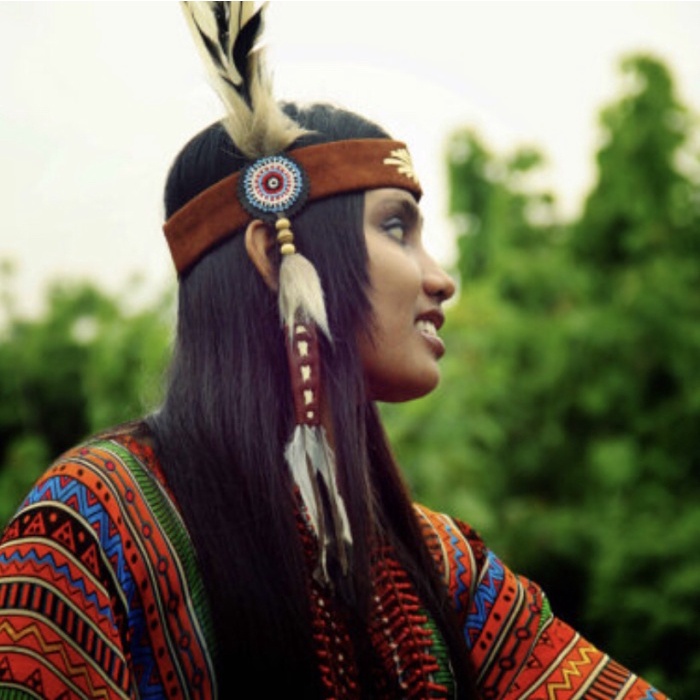 Topi Indian, Topi Bulu, Indian Headband, Bandana Bulu