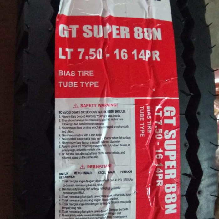 Ban Luar Truck/Double Ukuran 750-16 14Pr Super Hd Gajah Tunggal